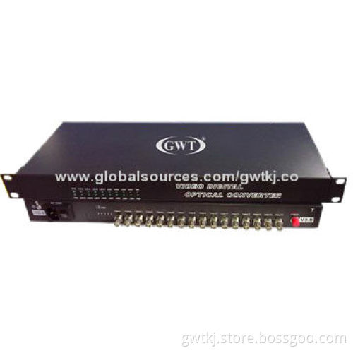 16-channel video + data + audio +Ethernet optical transmitter and receiver